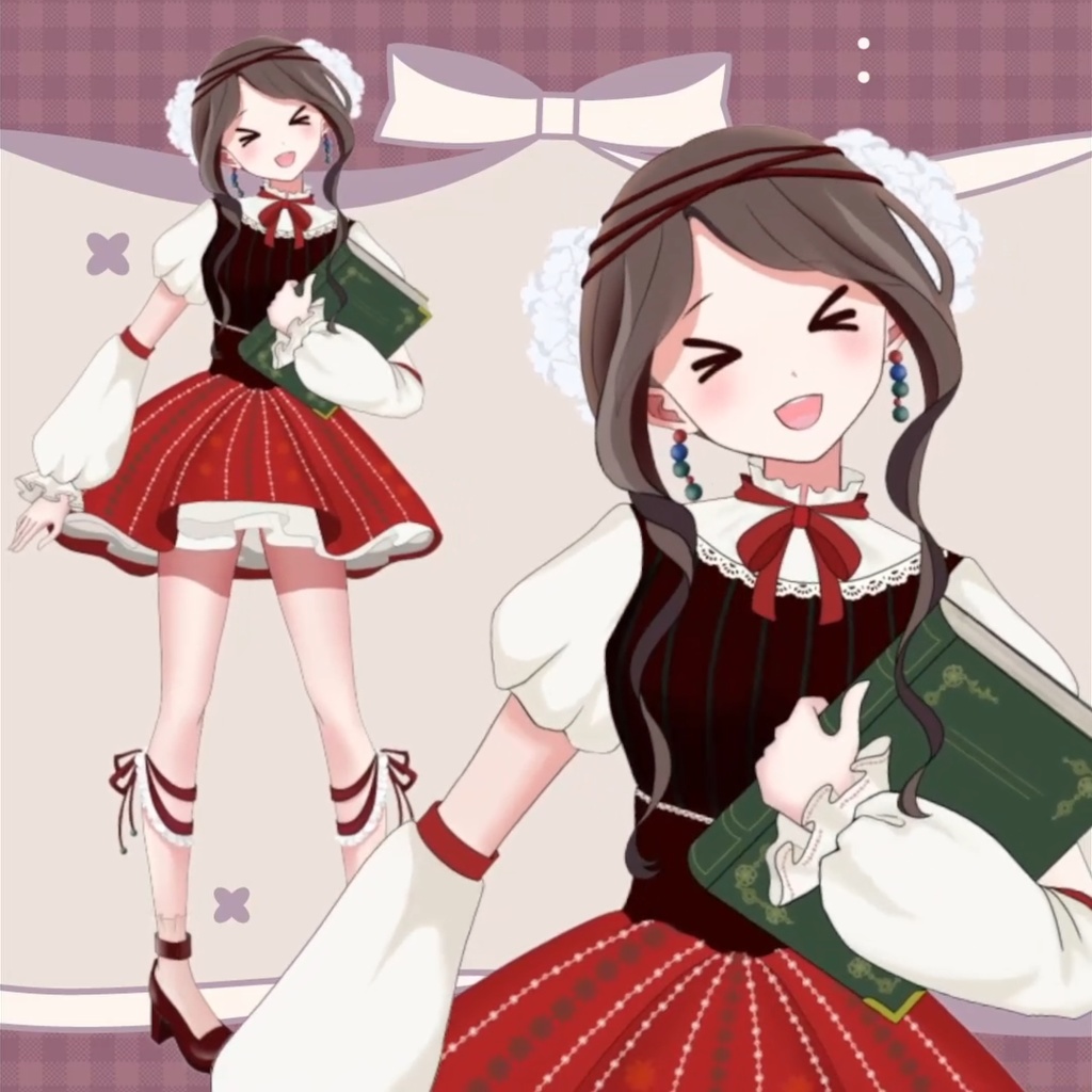 【限定1点】本を持ったゆるふわ女の子【VTS対応】【Live2Dモデル】