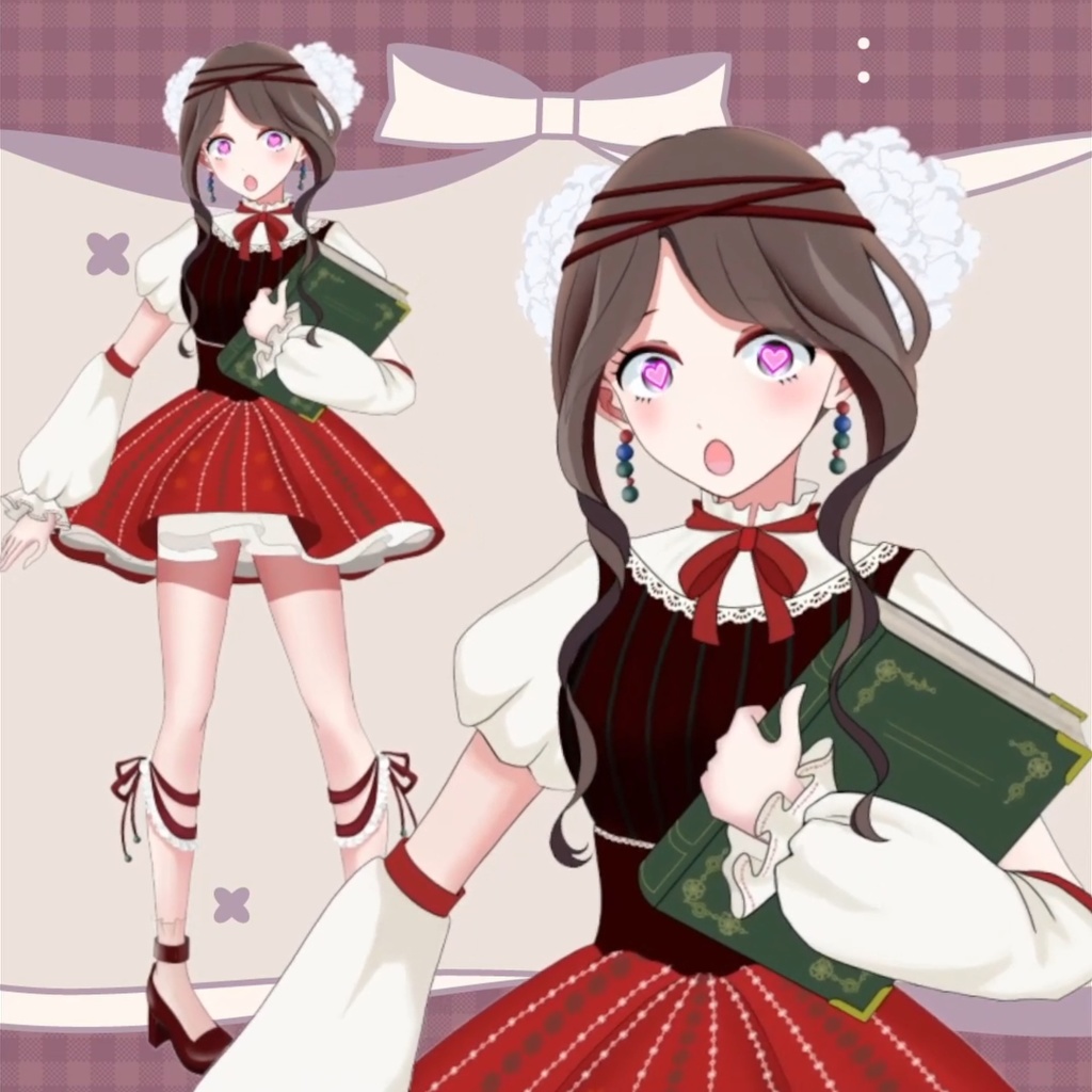 【限定1点】本を持ったゆるふわ女の子【VTS対応】【Live2Dモデル】