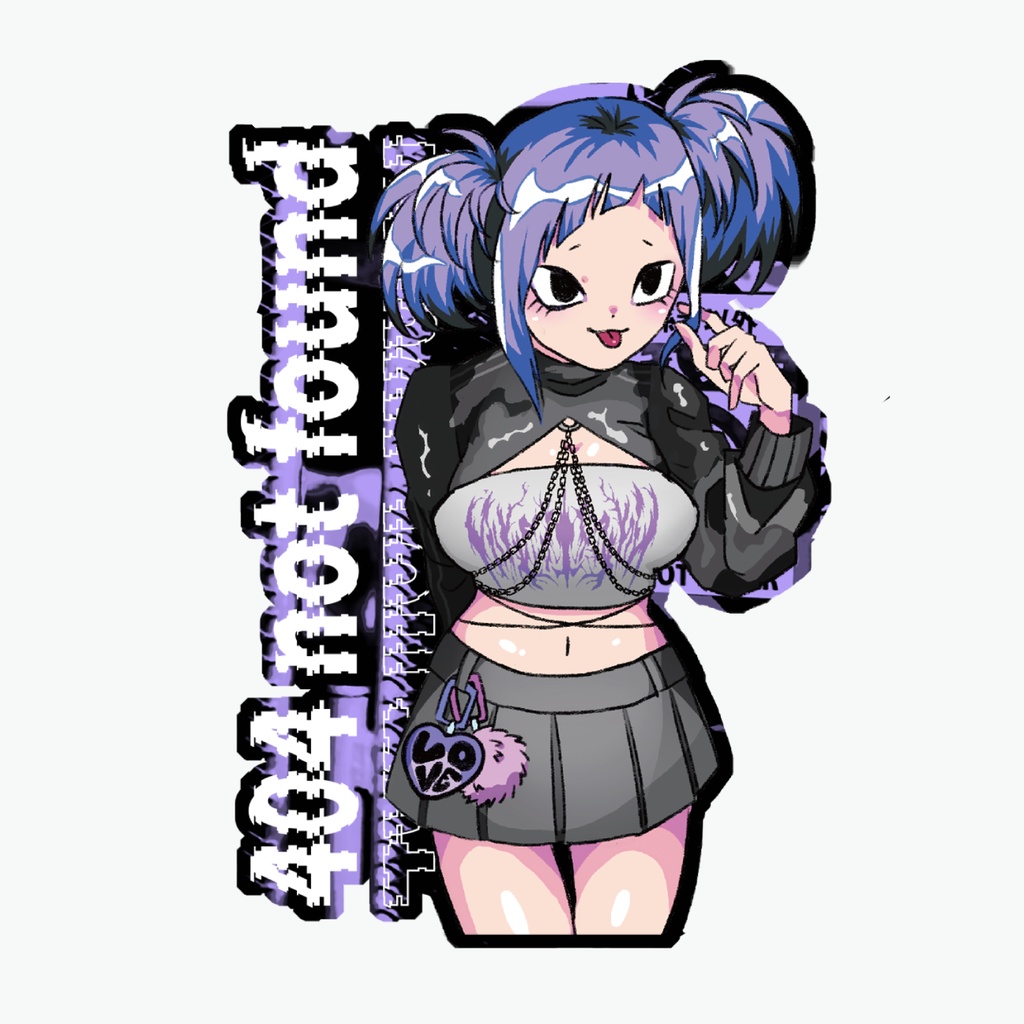 地雷系ギャルステッカーpurple