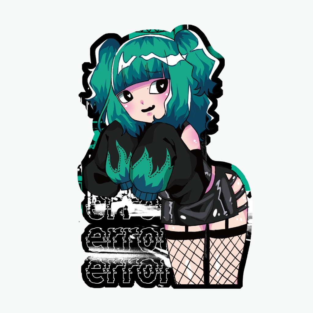 地雷系ギャルステッカーgreen