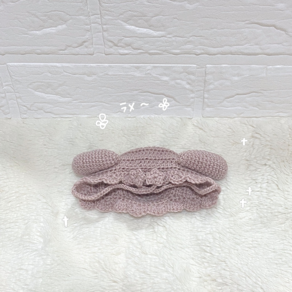 【ぬい用】たれみみボンネット │ ふわコロりんSサイズ