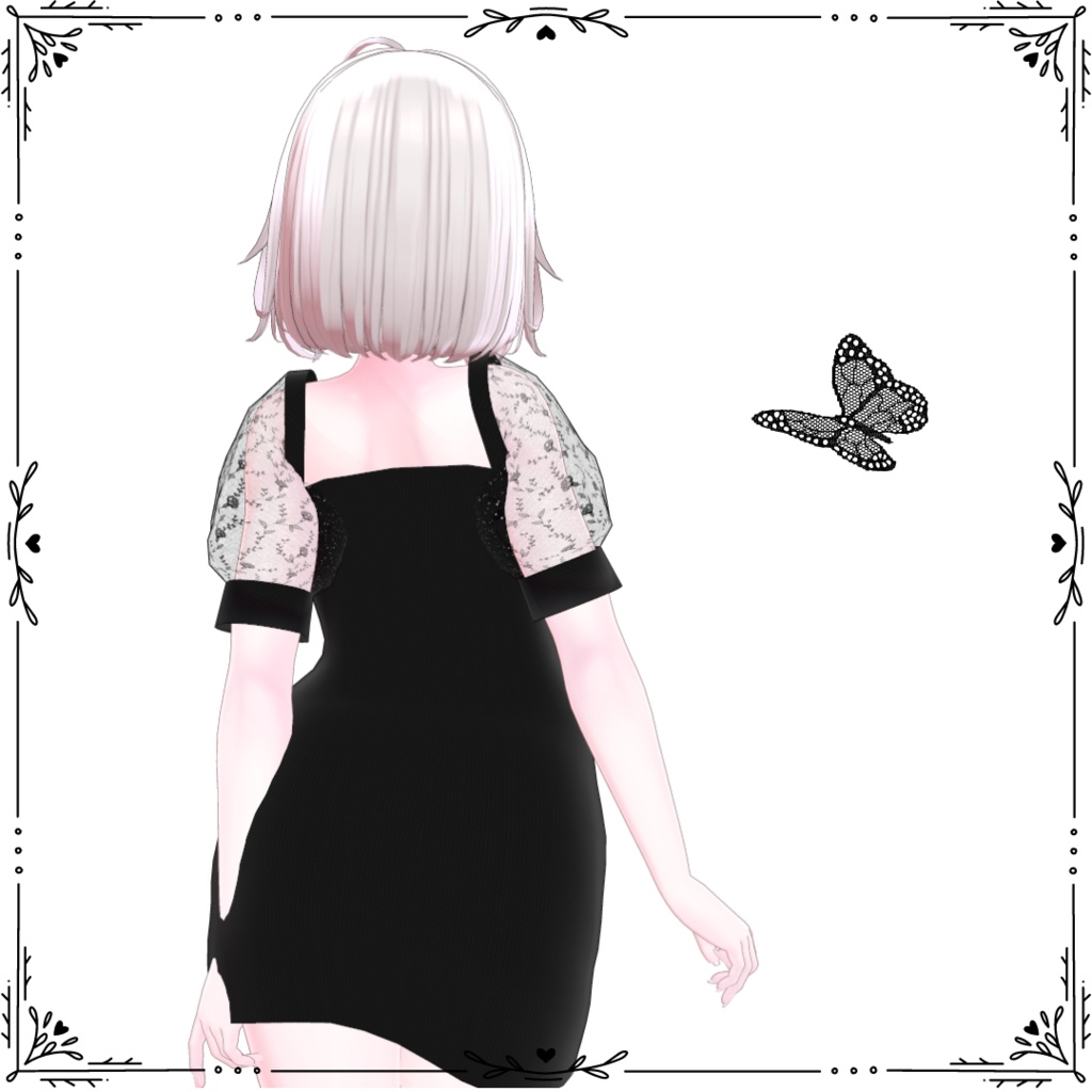 【セレスティア】シースルー袖ワンピ