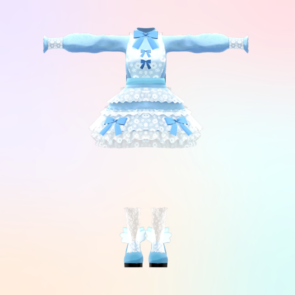 【あのん/むろむ・萌】フリフリリボンドレス