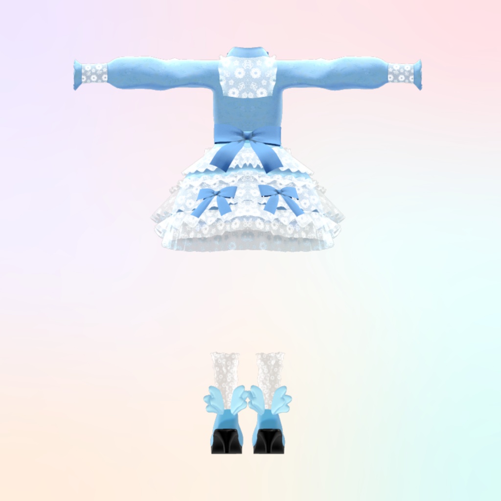 【あのん/むろむ・萌】フリフリリボンドレス