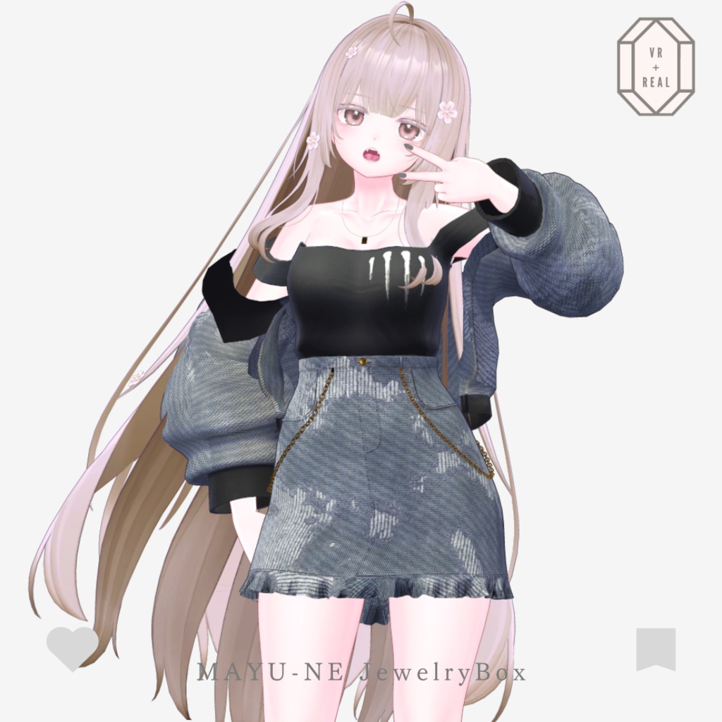 【森羅・桔梗・萌】ボーイッシュ・オフショルデニムコーデ