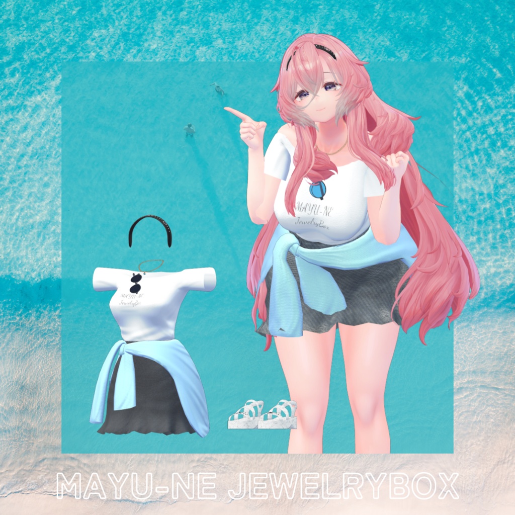 【複数アバター対応】シンプル夏コーデ