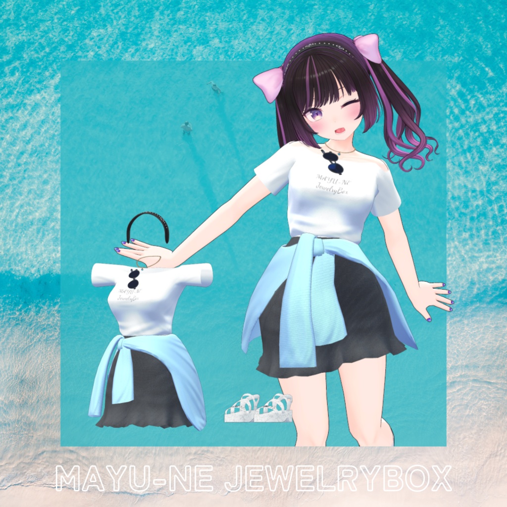 【複数アバター対応】シンプル夏コーデ