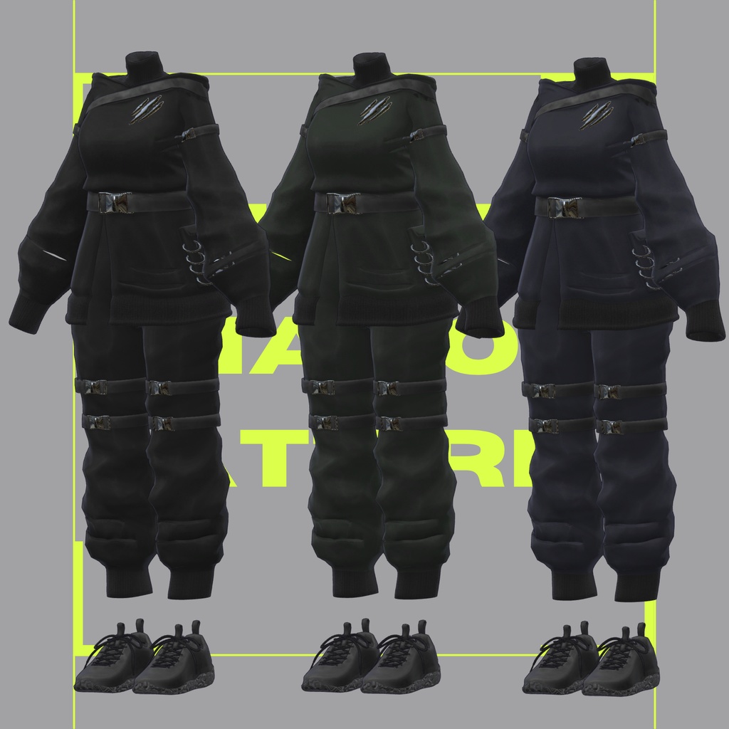 【5アバター対応】Sleek Shadow Attire REMAKE