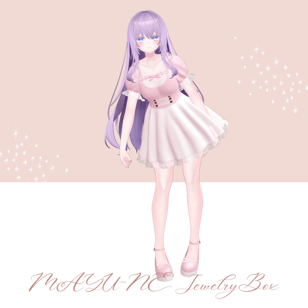 【9アバター対応】パステルワンピース(マヌカ、萌、桔梗、ルゼブル、INABA、沙猫、あのん むろむ、エルミーナ、リルモワ、森羅)