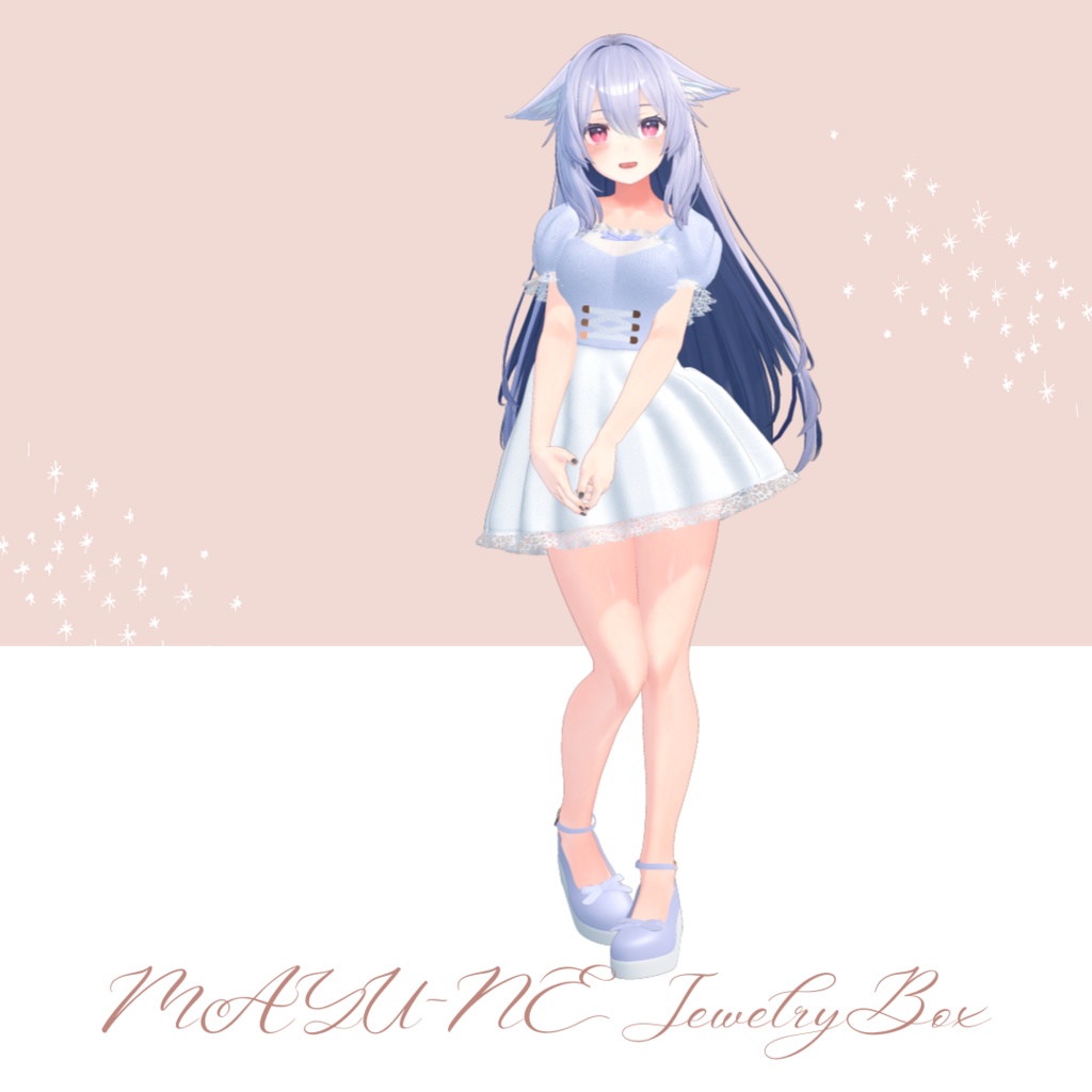 【9アバター対応】パステルワンピース(マヌカ、萌、桔梗、ルゼブル、INABA、沙猫、あのん むろむ、エルミーナ、リルモワ、森羅)