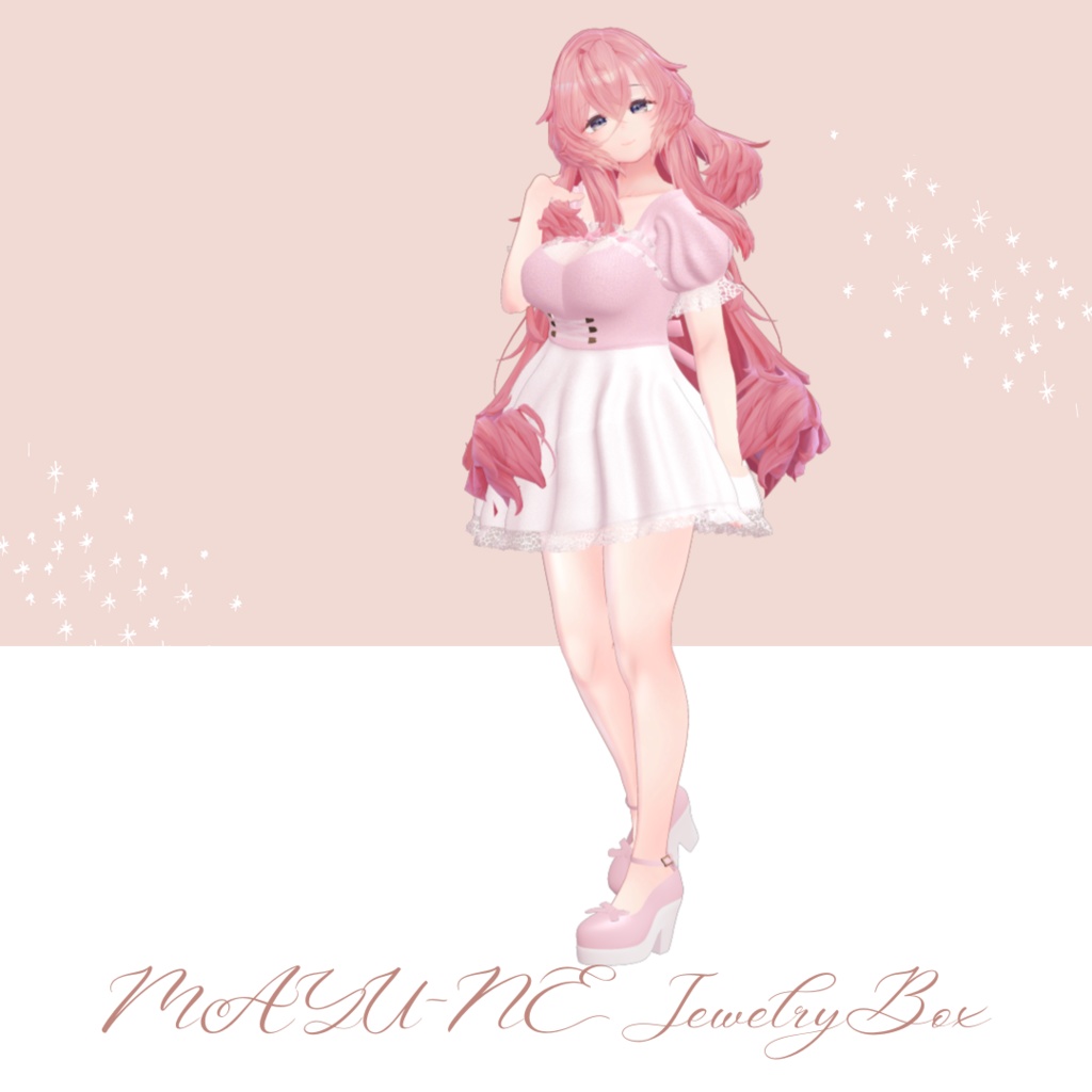 【9アバター対応】パステルワンピース(マヌカ、萌、桔梗、ルゼブル、INABA、沙猫、あのん むろむ、エルミーナ、リルモワ、森羅)