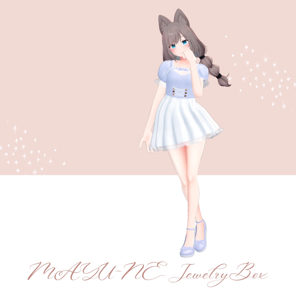 【9アバター対応】パステルワンピース(マヌカ、萌、桔梗、ルゼブル、INABA、沙猫、あのん むろむ、エルミーナ、リルモワ、森羅)