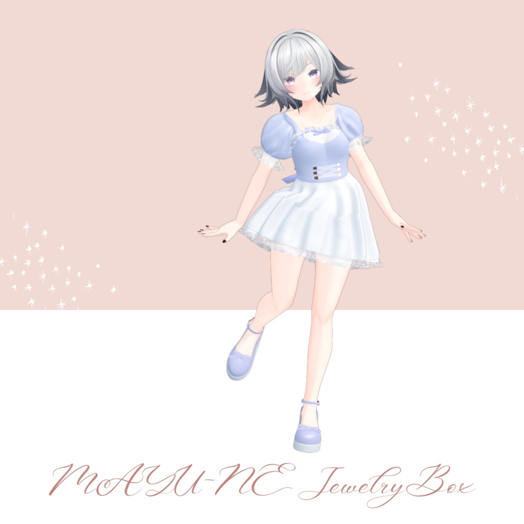 【9アバター対応】パステルワンピース(マヌカ、萌、桔梗、ルゼブル、INABA、沙猫、あのん むろむ、エルミーナ、リルモワ、森羅)