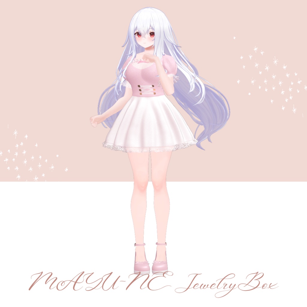 【9アバター対応】パステルワンピース(マヌカ、萌、桔梗、ルゼブル、INABA、沙猫、あのん むろむ、エルミーナ、リルモワ、森羅)