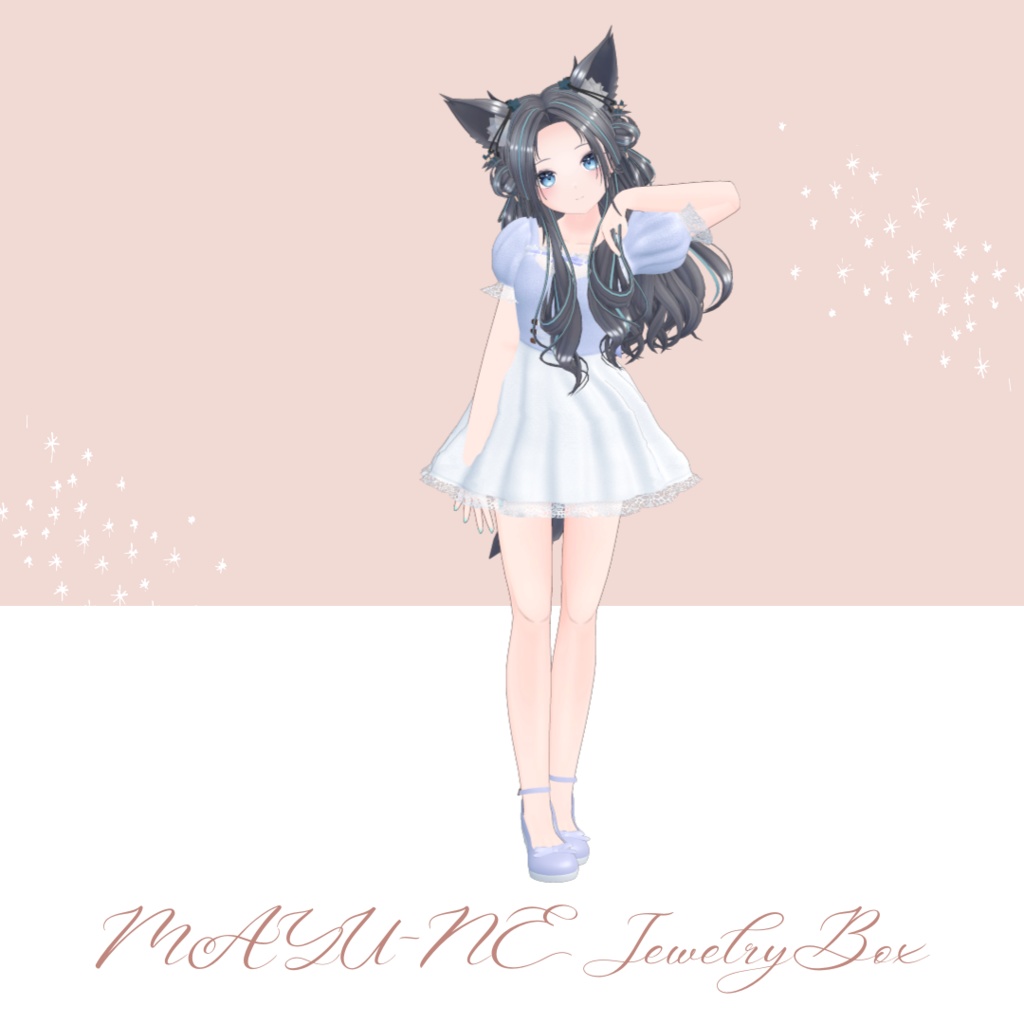 【9アバター対応】パステルワンピース(マヌカ、萌、桔梗、ルゼブル、INABA、沙猫、あのん むろむ、エルミーナ、リルモワ、森羅)