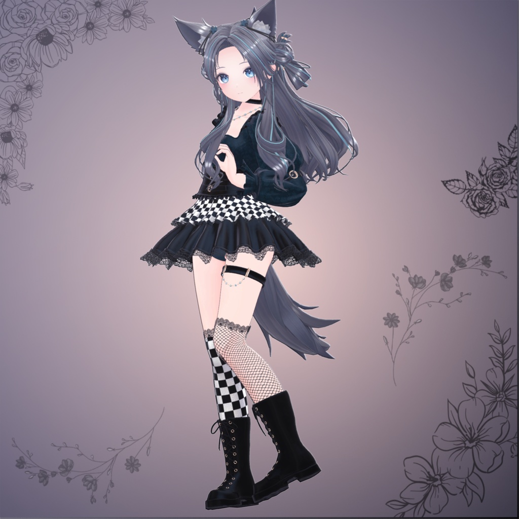 【15アバター対応】ゴシックチェック MA対応