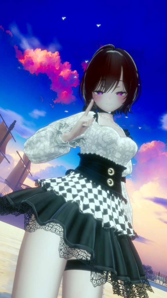 【15アバター対応】ゴシックチェック MA対応