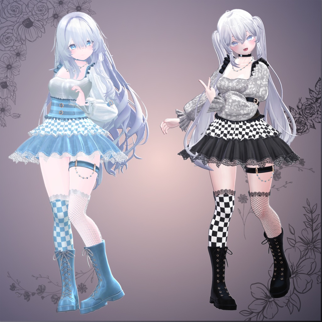 【15アバター対応】ゴシックチェック MA対応