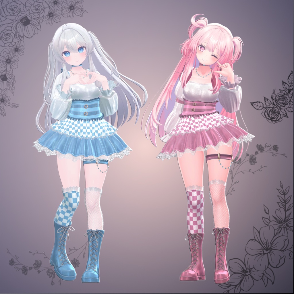 【15アバター対応】ゴシックチェック MA対応