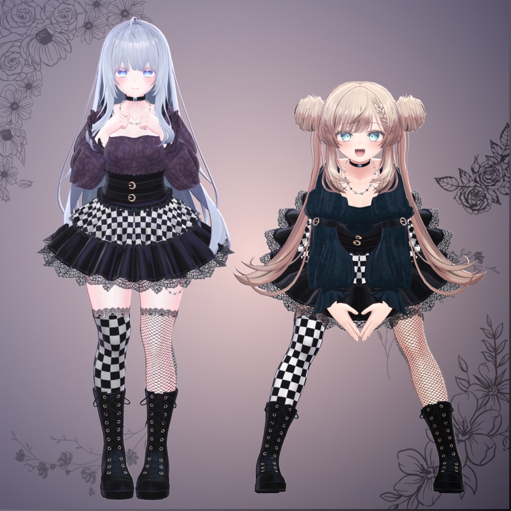 【15アバター対応】ゴシックチェック MA対応