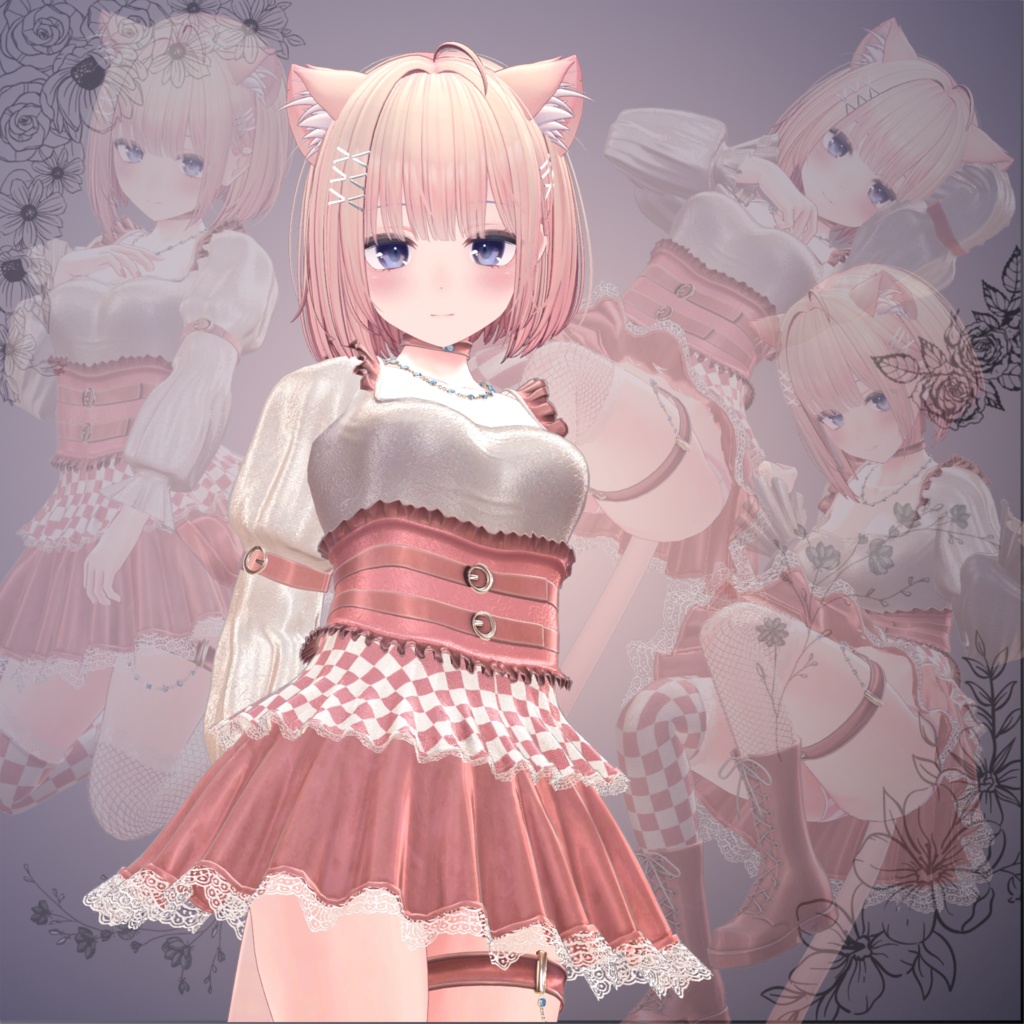 【15アバター対応】ゴシックチェック MA対応