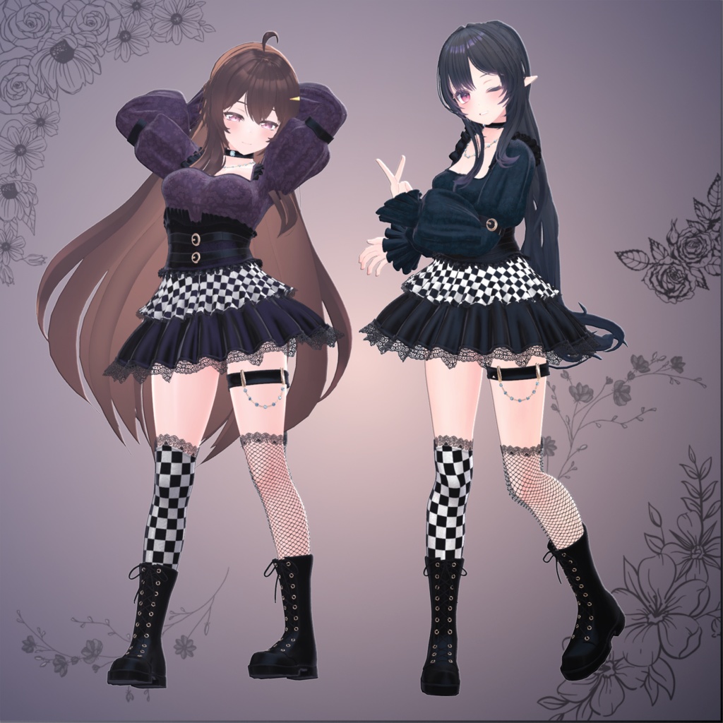 【15アバター対応】ゴシックチェック MA対応