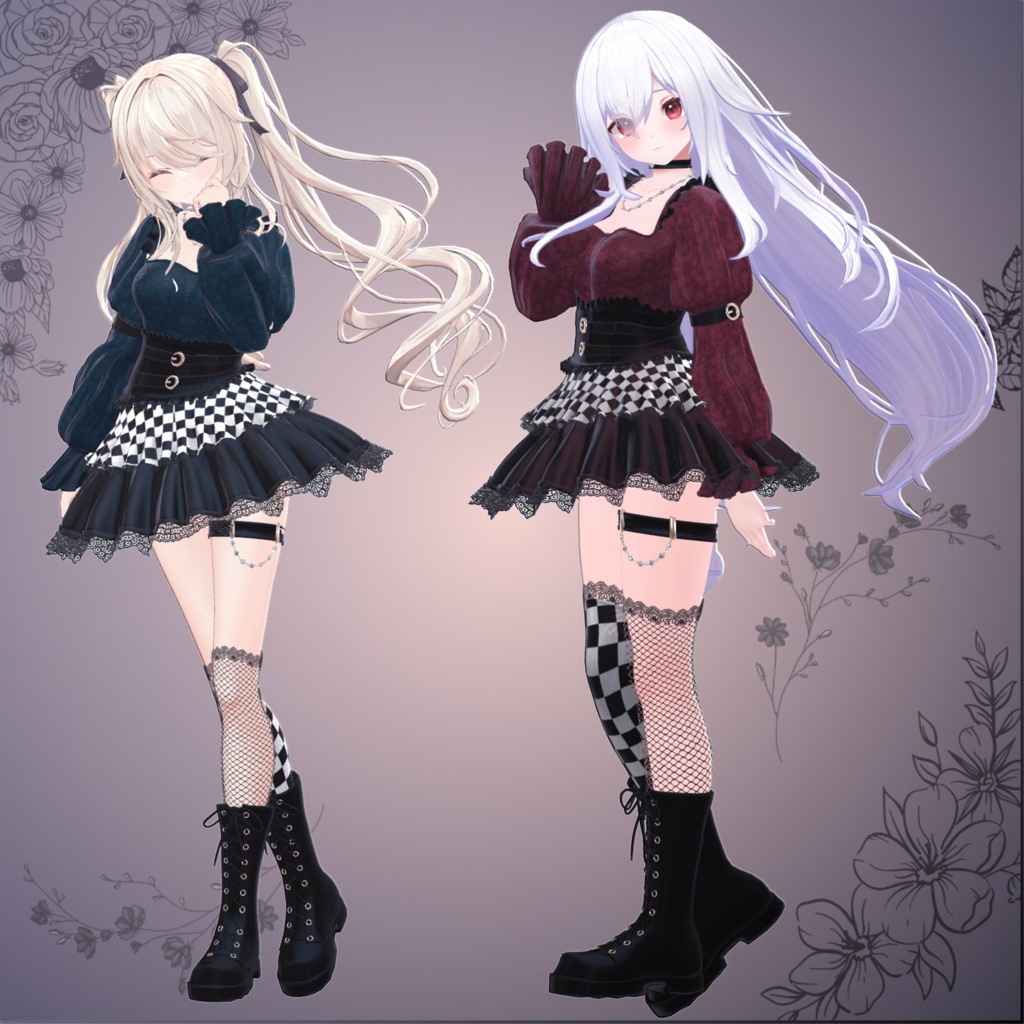 【15アバター対応】ゴシックチェック MA対応