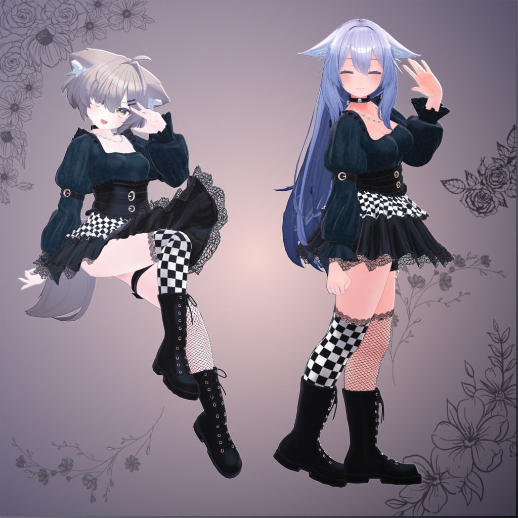 【15アバター対応】ゴシックチェック MA対応