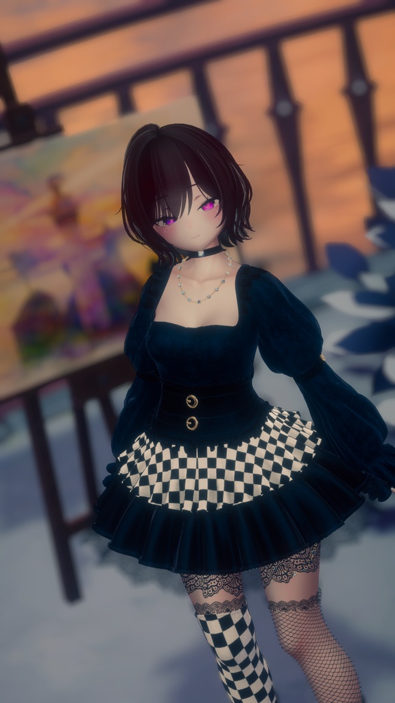 【15アバター対応】ゴシックチェック MA対応