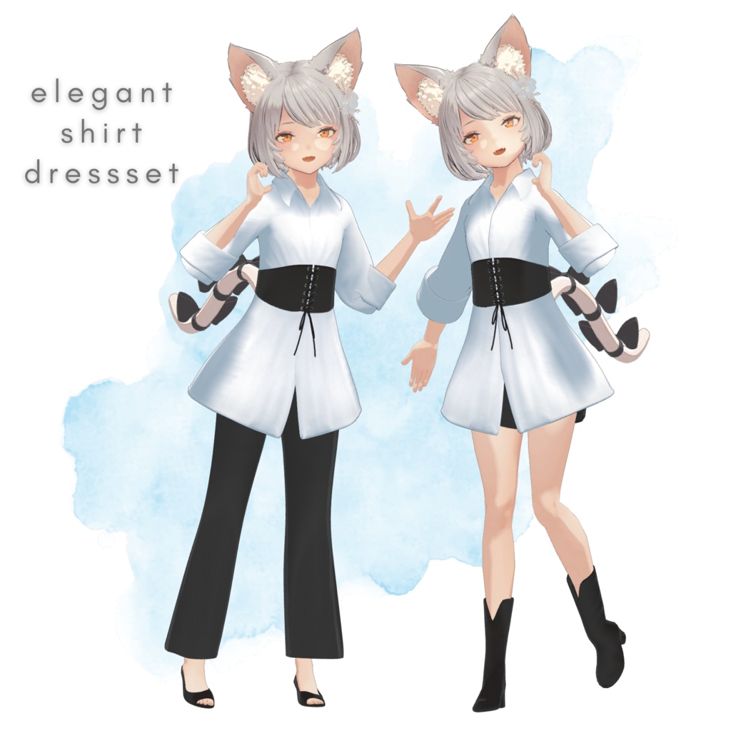 【YMファンメイド】エレガントシャツドレスセット for Undone Kittens(womanS) MA対応