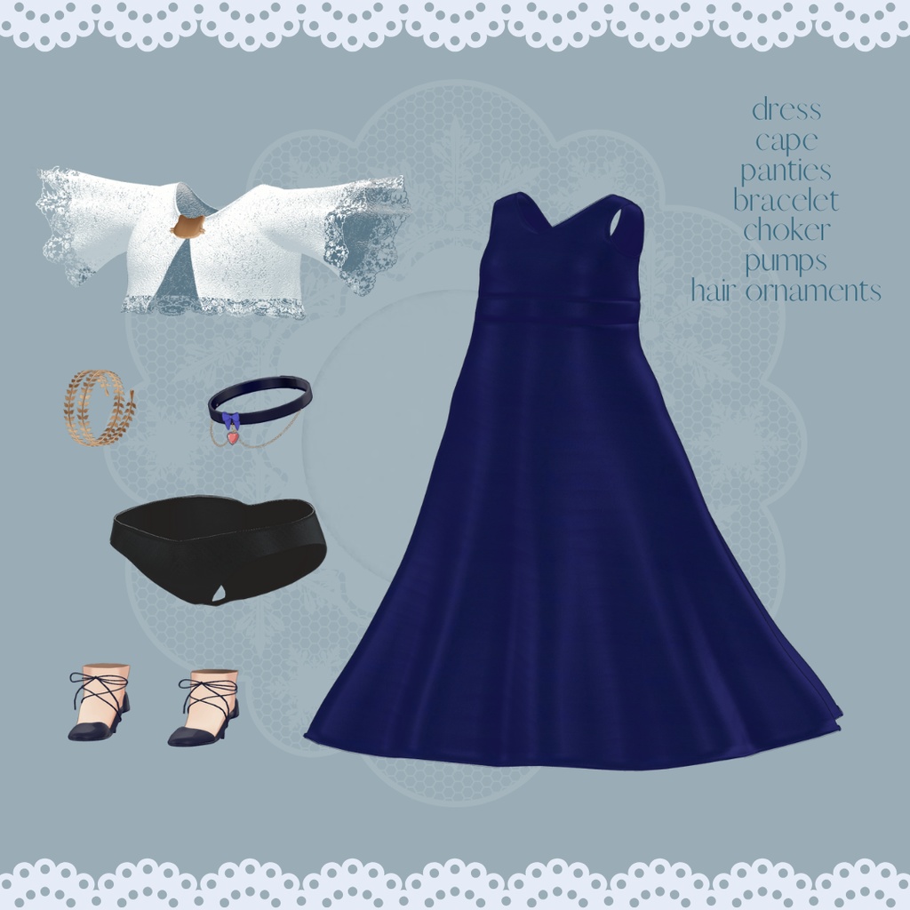 【YMファンメイド】イブニングドレス for Undone Kittens(CHIBI) MA対応