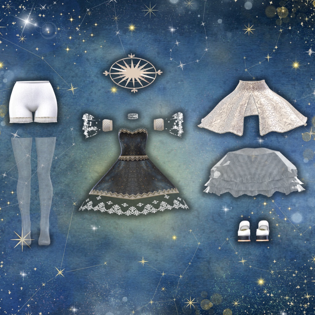 【13アバター対応】スターリーナイト・エレガンスドレス