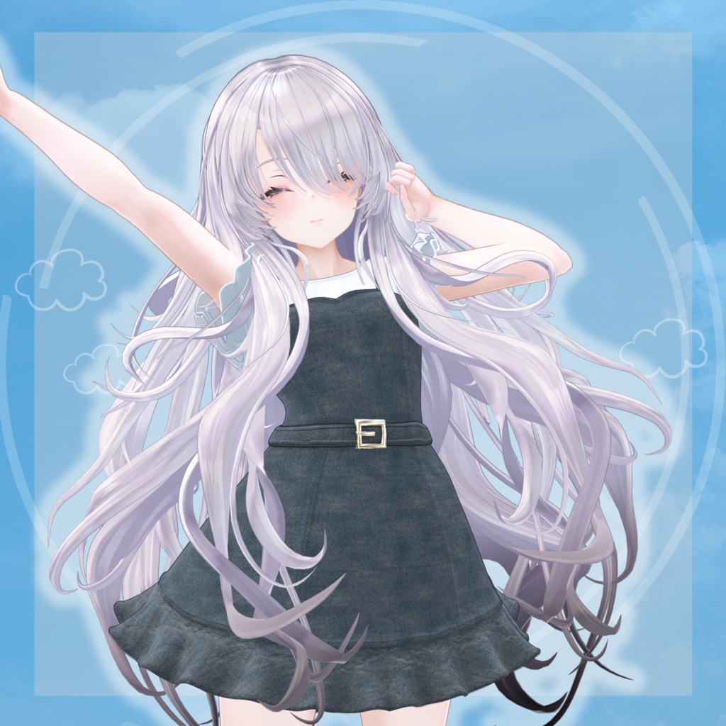 【6アバター対応】デニムキャミワンピース REMAKE