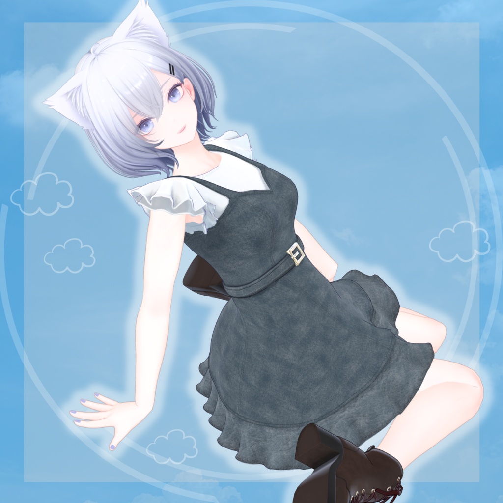 【6アバター対応】デニムキャミワンピース REMAKE