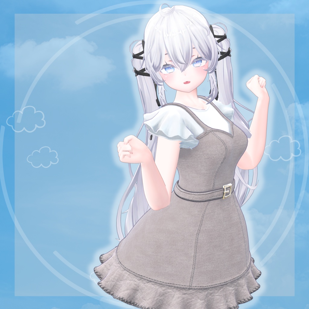 【6アバター対応】デニムキャミワンピース REMAKE