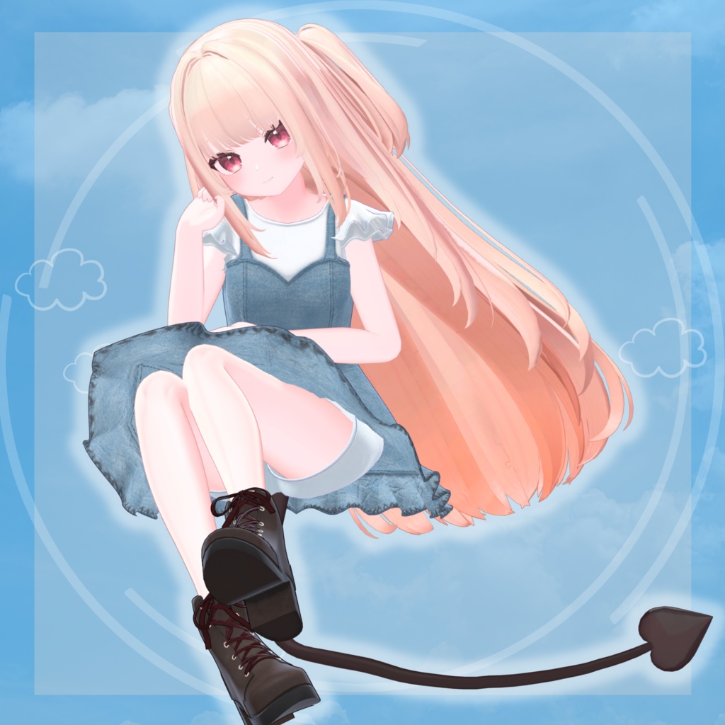 【6アバター対応】デニムキャミワンピース REMAKE