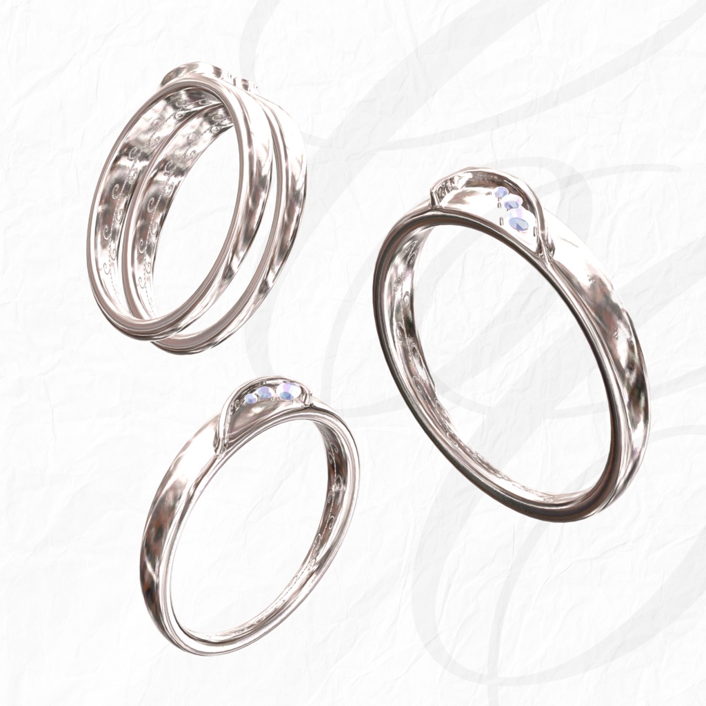 【VRC アクセサリー】ペア ハートリング