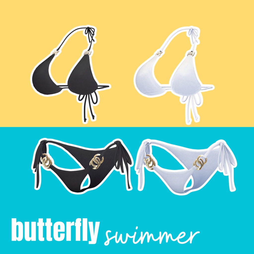 【VRChat 3D衣装】バタフライスイマー 水着