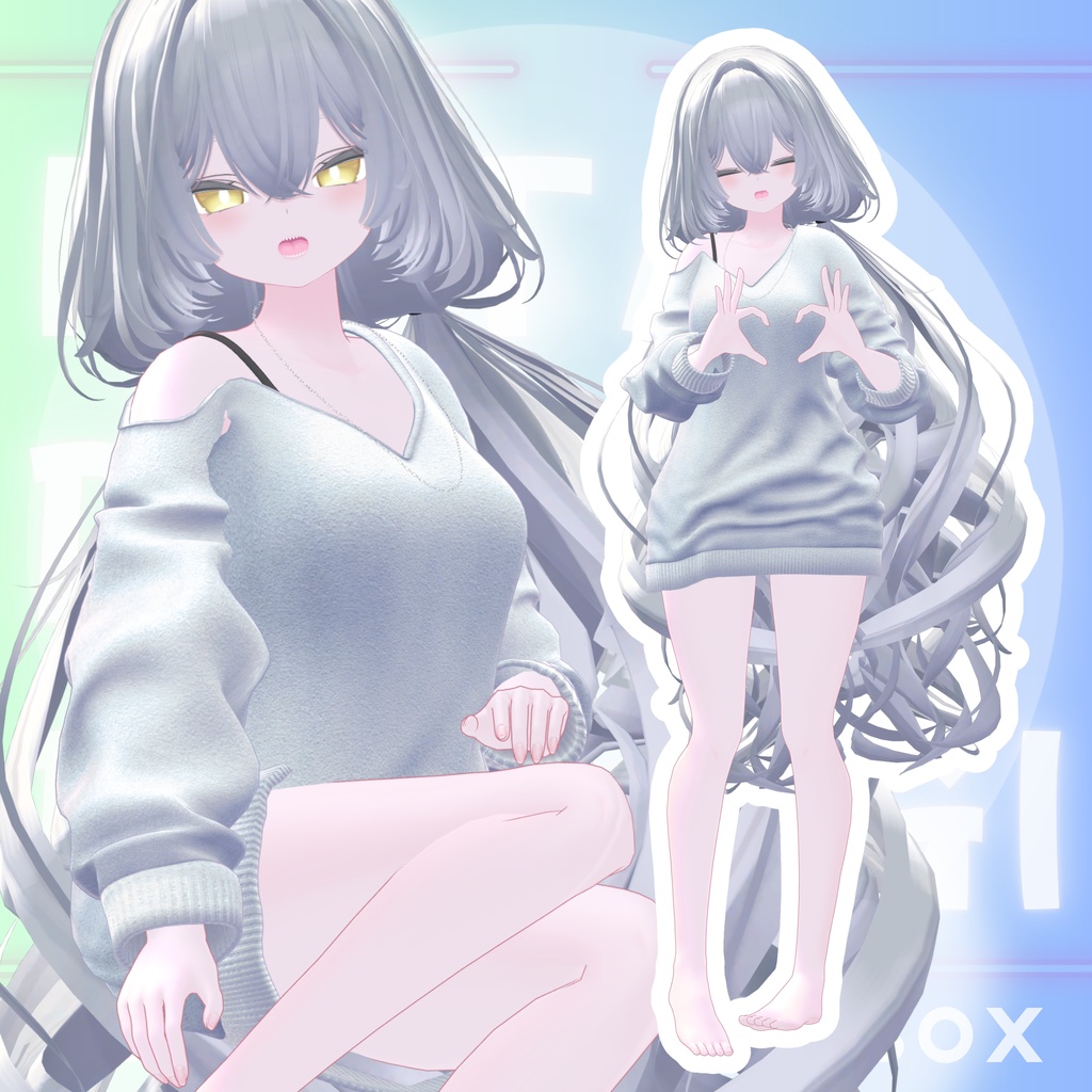 【VRChat 3D衣装】肩だしダボ着