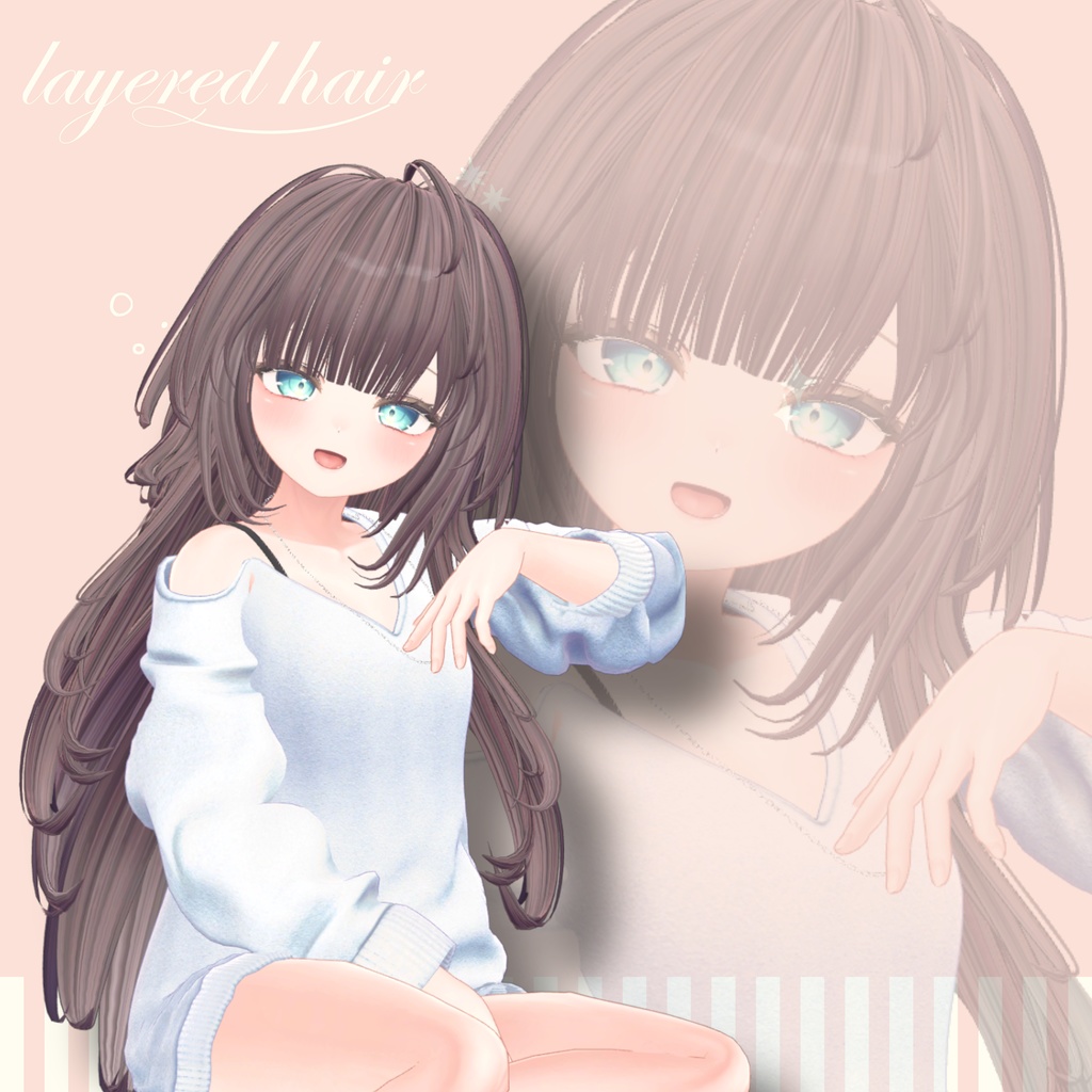 【VRChat 3Dヘア】レイヤードヘア layered hair