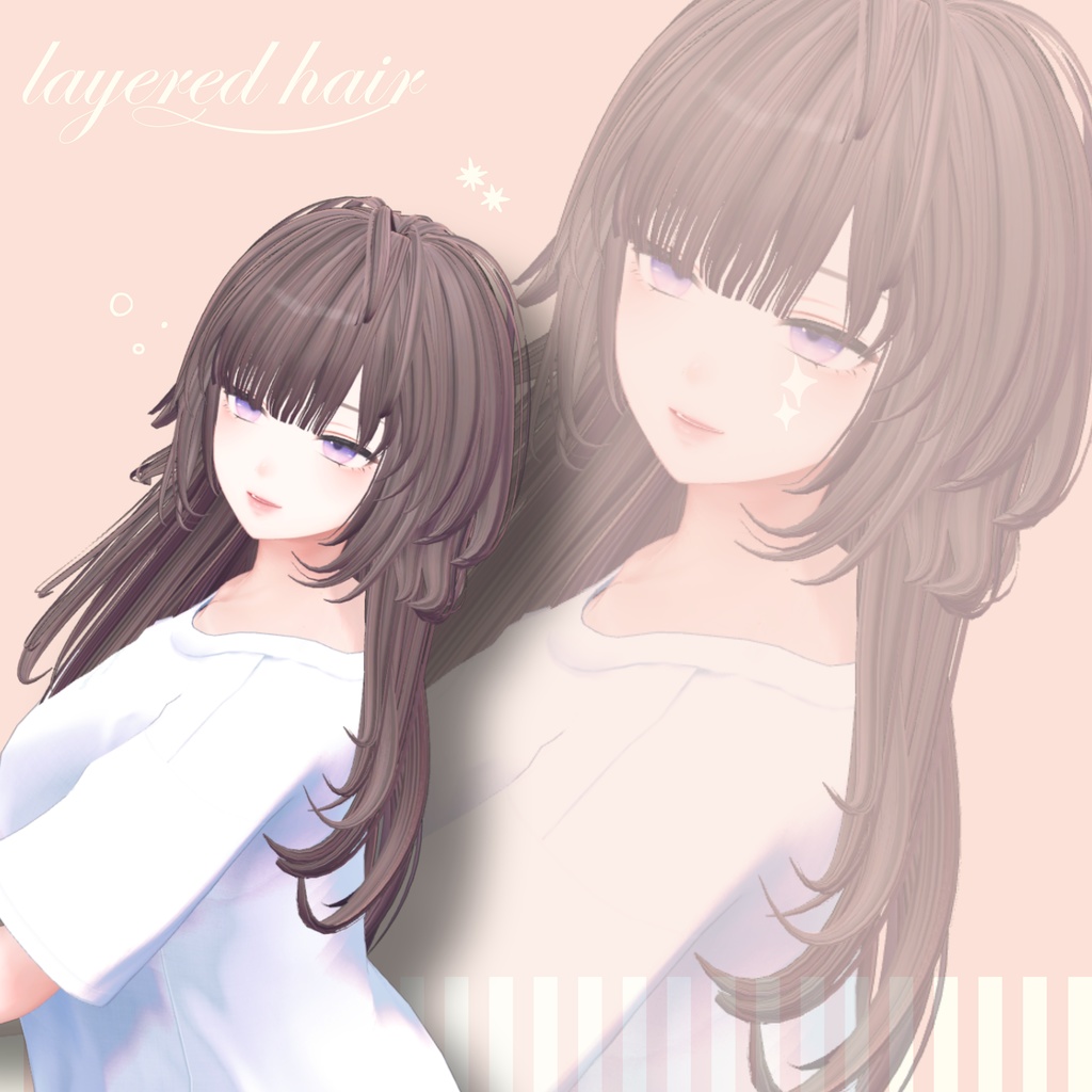 【VRChat 3Dヘア】レイヤードヘア layered hair