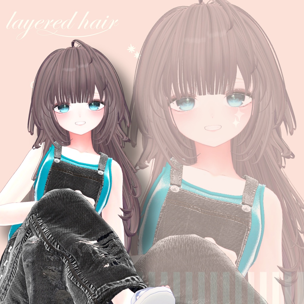 【VRChat 3Dヘア】レイヤードヘア layered hair