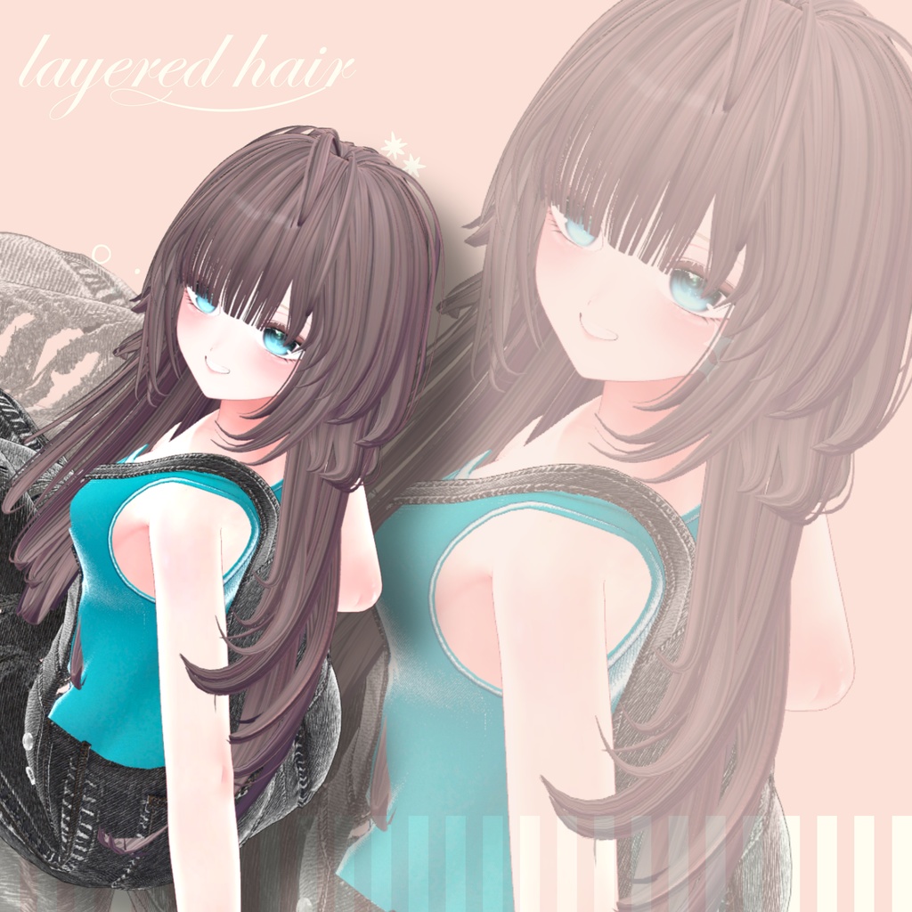 【VRChat 3Dヘア】レイヤードヘア layered hair