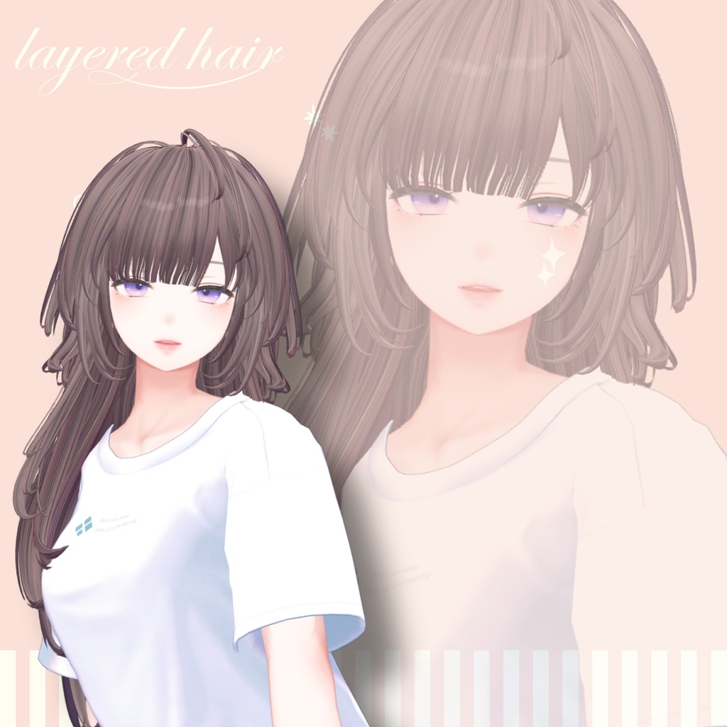 【VRChat 3Dヘア】レイヤードヘア layered hair