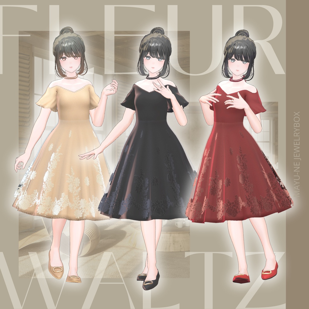 【VRChat 3D衣装】Fleur Waltz(フルール・ワルツ)for ロータス