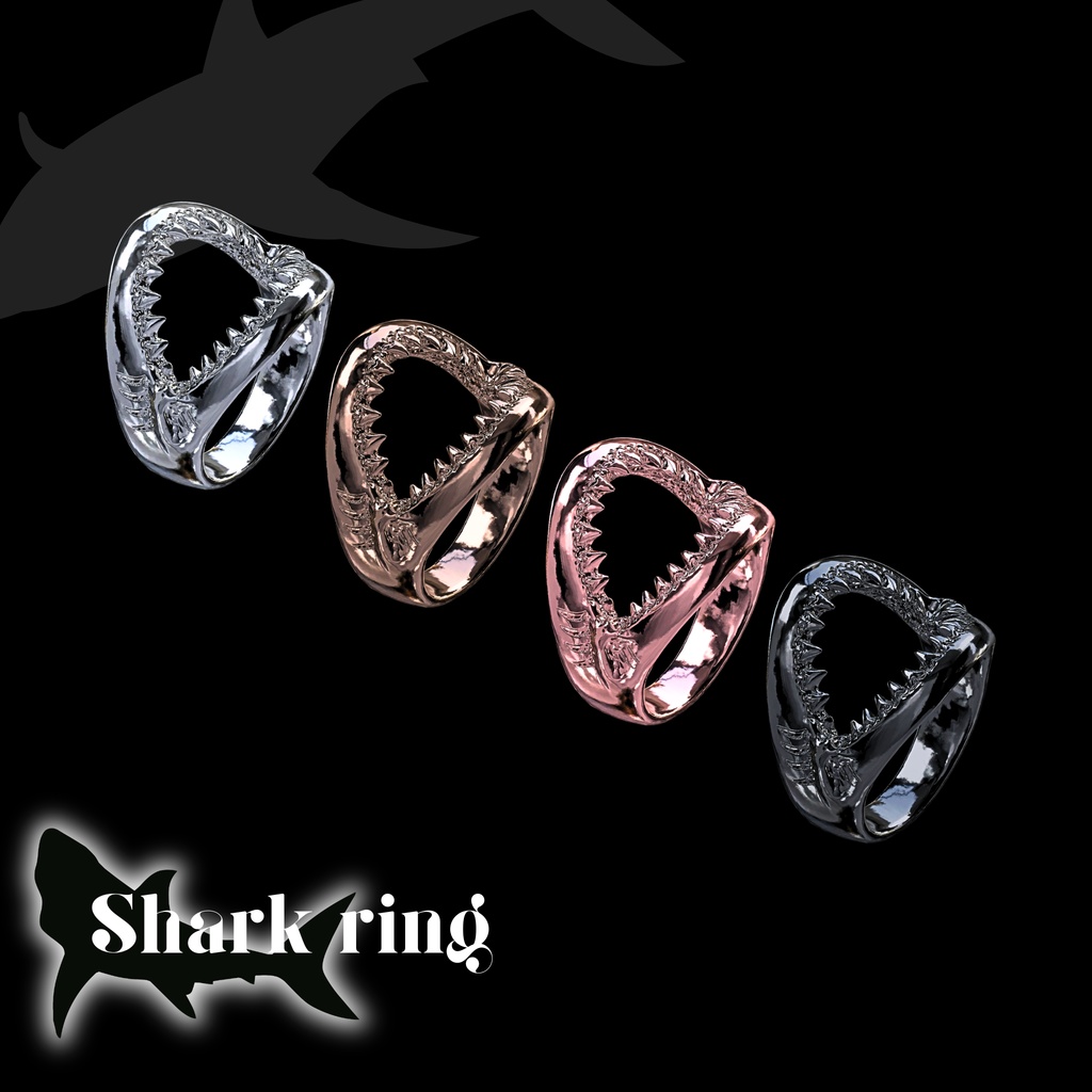 〈VRChat 3Dアクセサリー〉Shark ring -シャークリング-