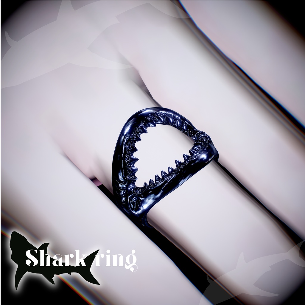 〈VRChat 3Dアクセサリー〉Shark ring -シャークリング-
