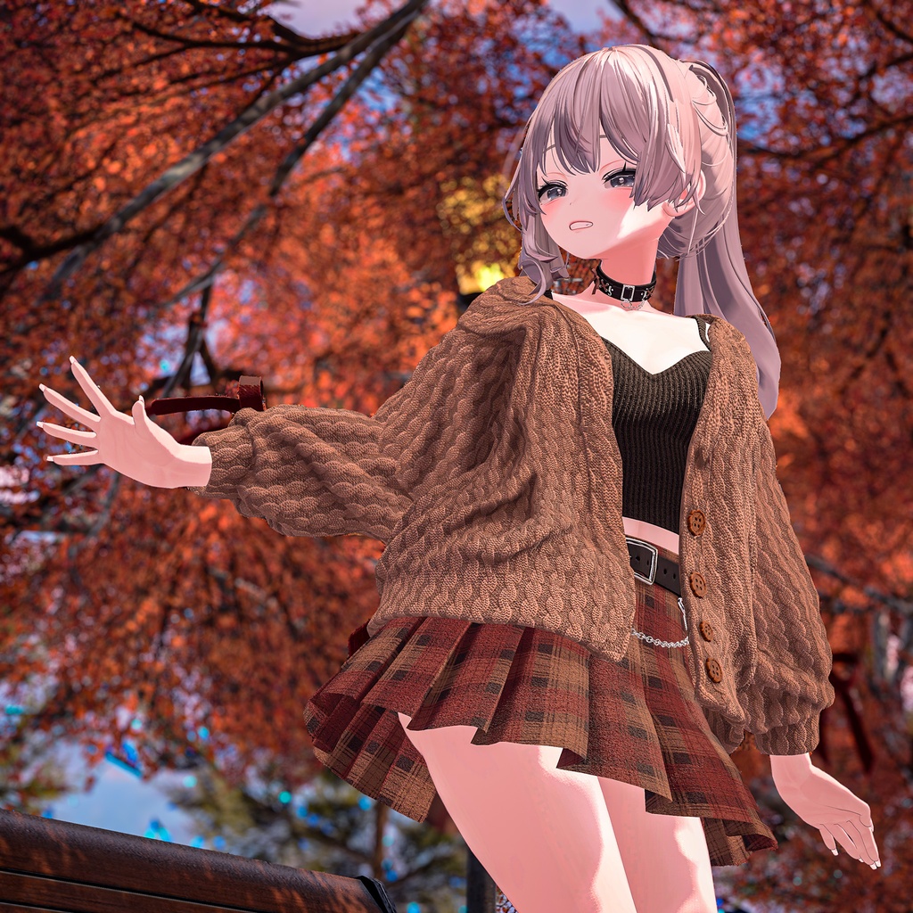 〈VRChat 3D衣装〉秋色メランジェ|ゆったりニットコーデ