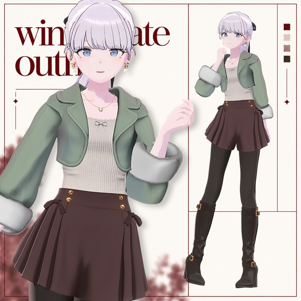 〈VRChat 3D衣装〉Winter date outfit|冬のおしゃれデート服