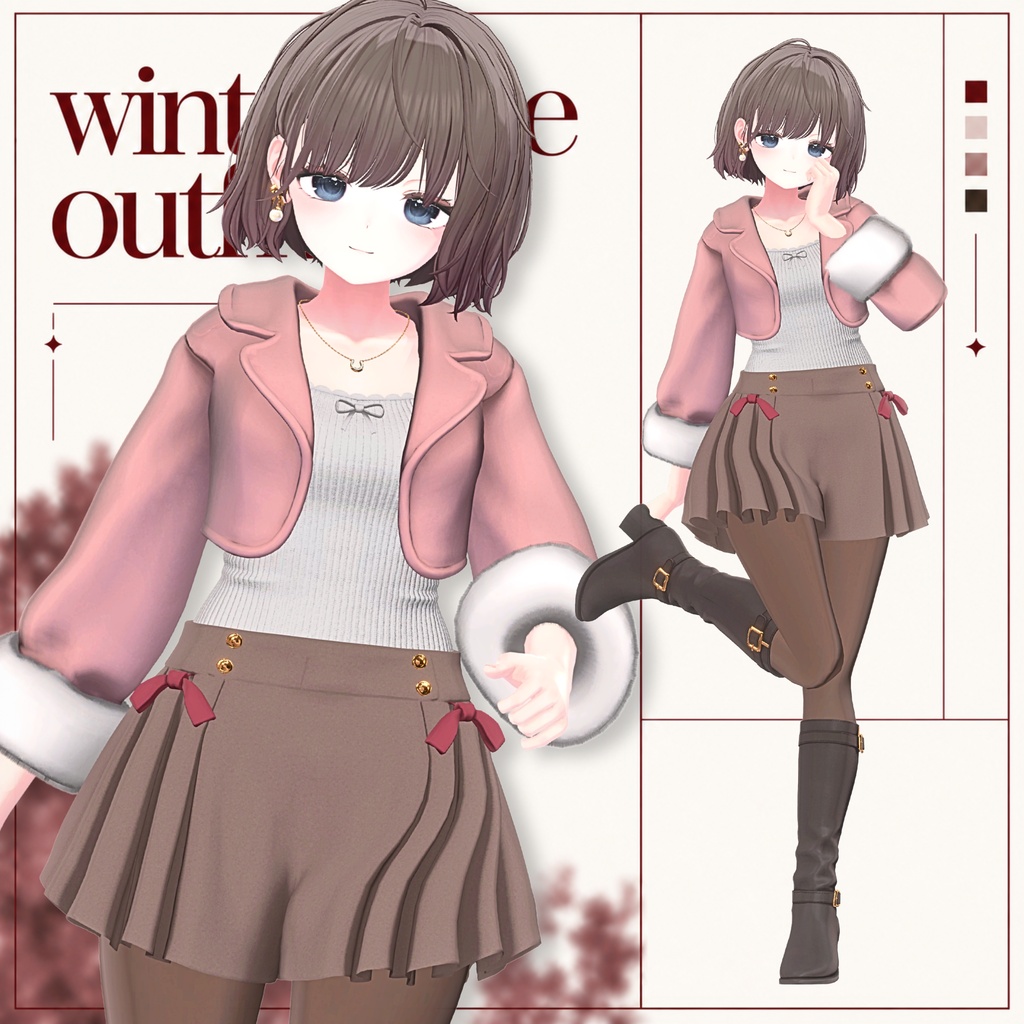 〈VRChat 3D衣装〉Winter date outfit|冬のおしゃれデート服